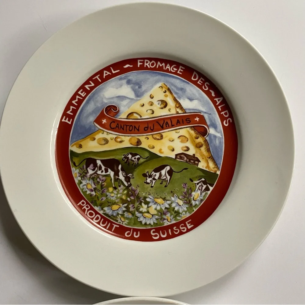 Restoration Hardware Plates Cheese theme appetizers BRIE Classic Cheese 7.5